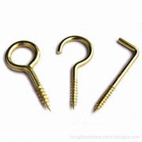 Screw Eyes and Hooks, Made of Steel/Brass/Stainless Steel, Various Surface Finishes are Available